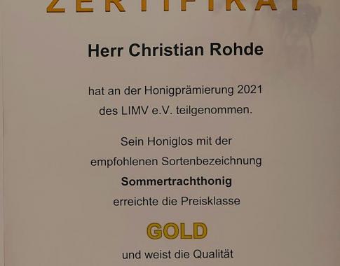 Honig Zertifikat Sommerblüte