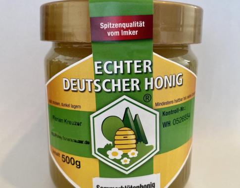 Honig im Glas des Deutschen Imkerbundes mit klassischer Aufmachung