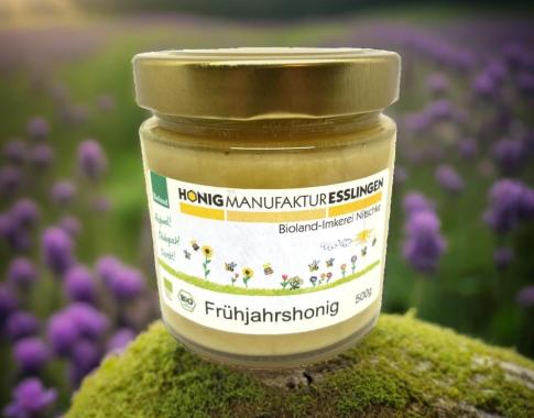 Bioland Frühjahrshonig aus Esslingen 500g Glas